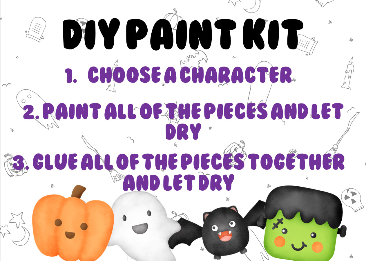 Halloween Set of 4 Characters DIY Paint Kit