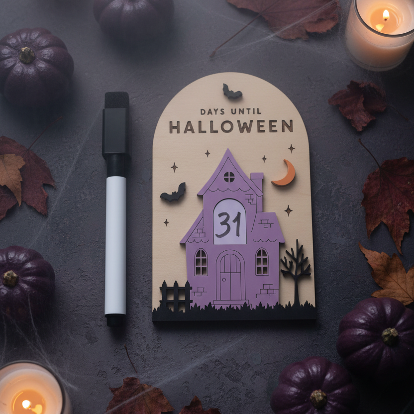 Countdown to Halloween Acrylic Dry Erase Board