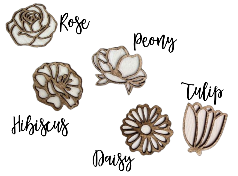 Grandma’s Garden + Mama’s Garden Personalized Hanging Flowers Laser Cut Sign