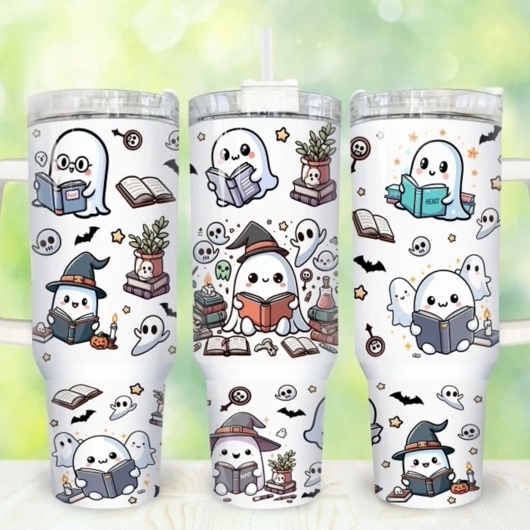 Bookish Ghosts - 40oz Stainless Steel Tumbler