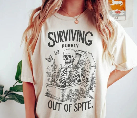 Surviving Purely Out Of Spite Skeleton Tee