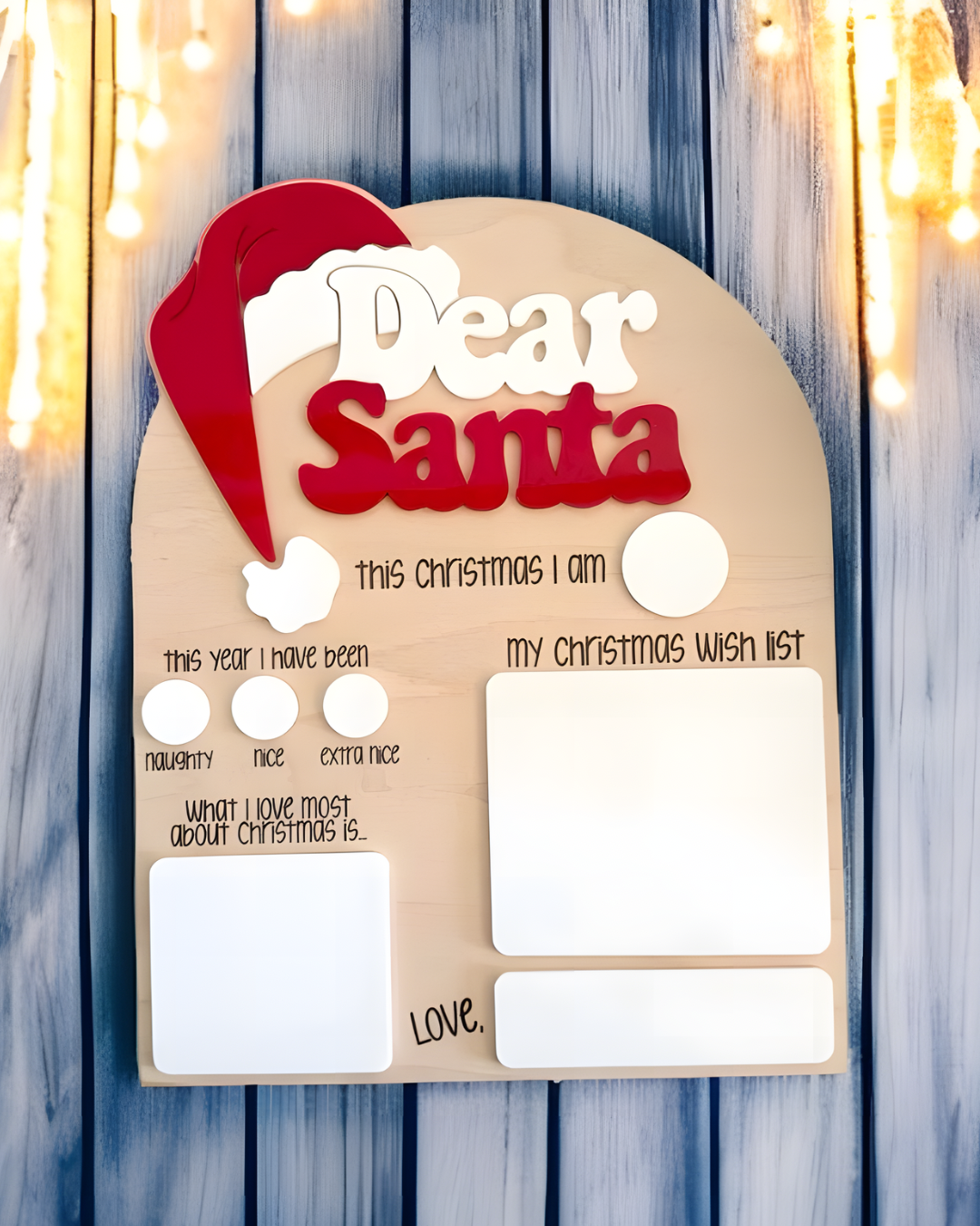Dear Santa Reusable Dry Erase Message Board