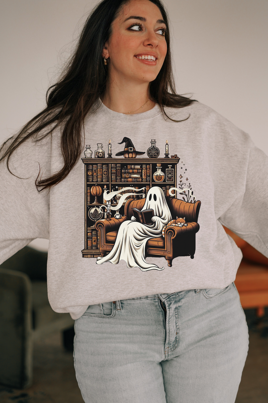 Reading Ghost Halloween Pullover