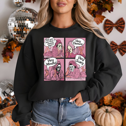 Horror Boys Very Demure Very Mindful Very Scary Halloween Unisex Pullover