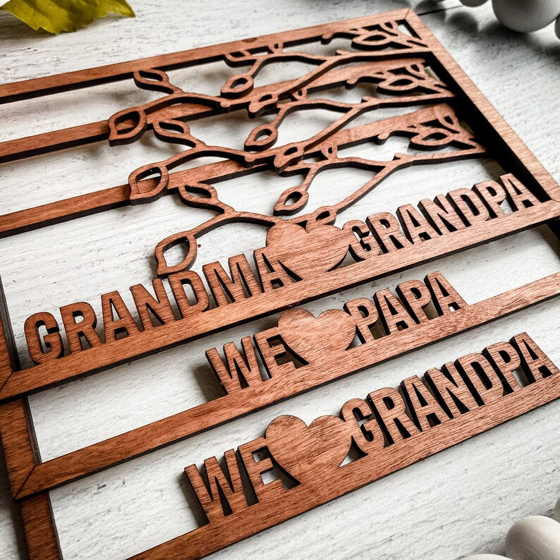 Family Hearts Tree Sign