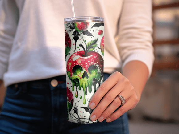 Glow In The Dark Poison Apple Halloween Tumbler - 20oz Stainless Steel