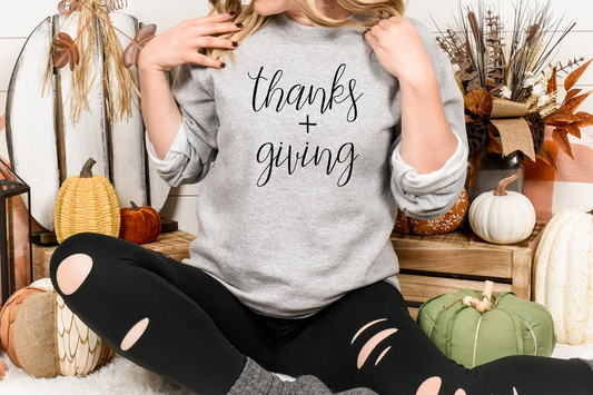 Thanks + Giving Simple Thanksgiving Pullover