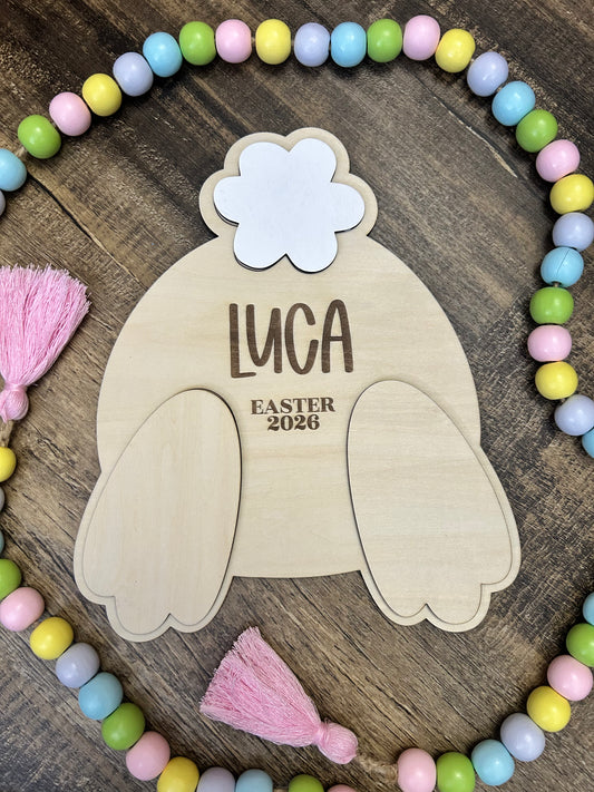 Easter Bunny Footprint Keepsake Sign