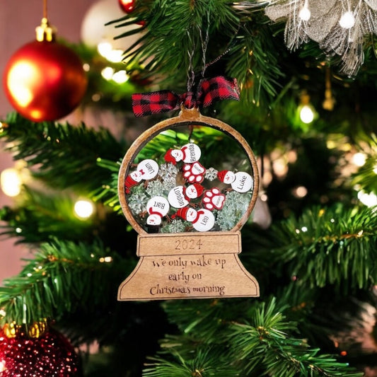 Laser Cut & Engraved Personalized Snowglobe Christmas Ornament