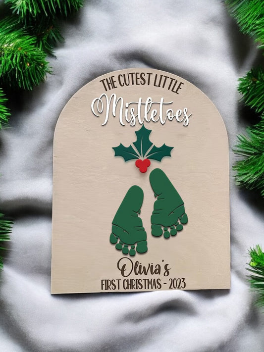 The Cutest Little Mistletoes Footprint Keepsake Christmas Sign