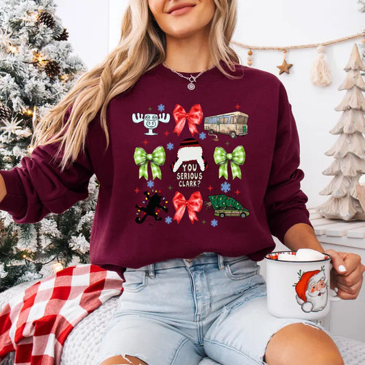 Christmas Vacation Themed Christmas Pullover Sweatshirt