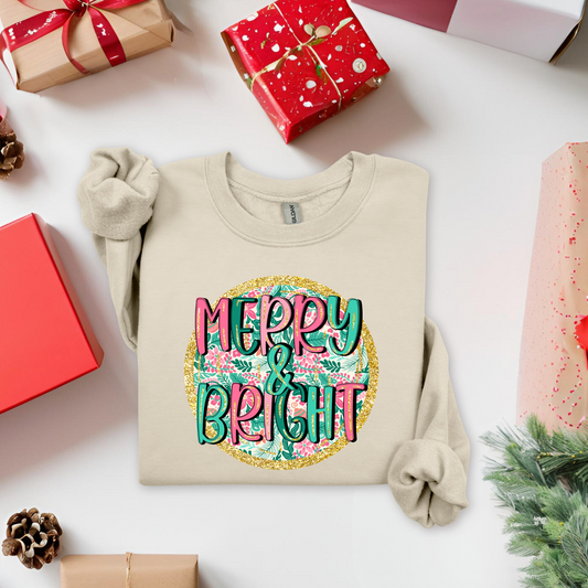 Merry & Bright Glitter Christmas Pullover