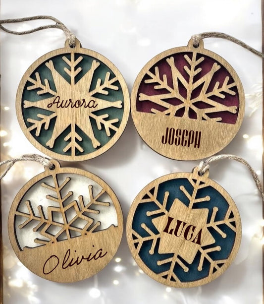 Personalized Snowflake Engraved Christmas Ornament