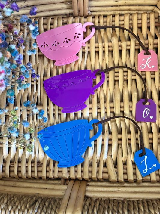 Teacup Initial Bookmarks for Mother’s Day