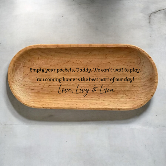 Empty Your Pockets Daddy Personalized Trinket Tray