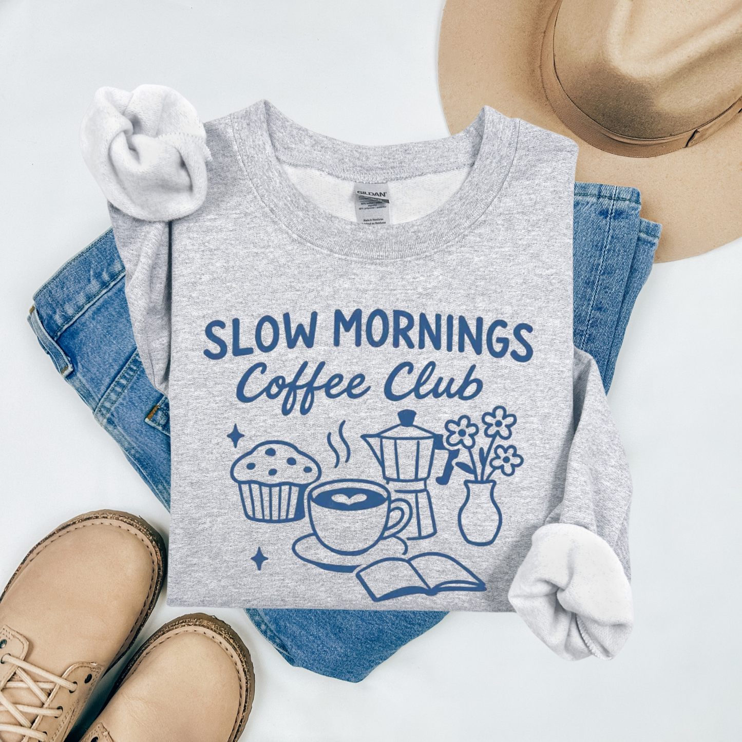 Slow Mornings Coffee Club Pullover Sweatshirt