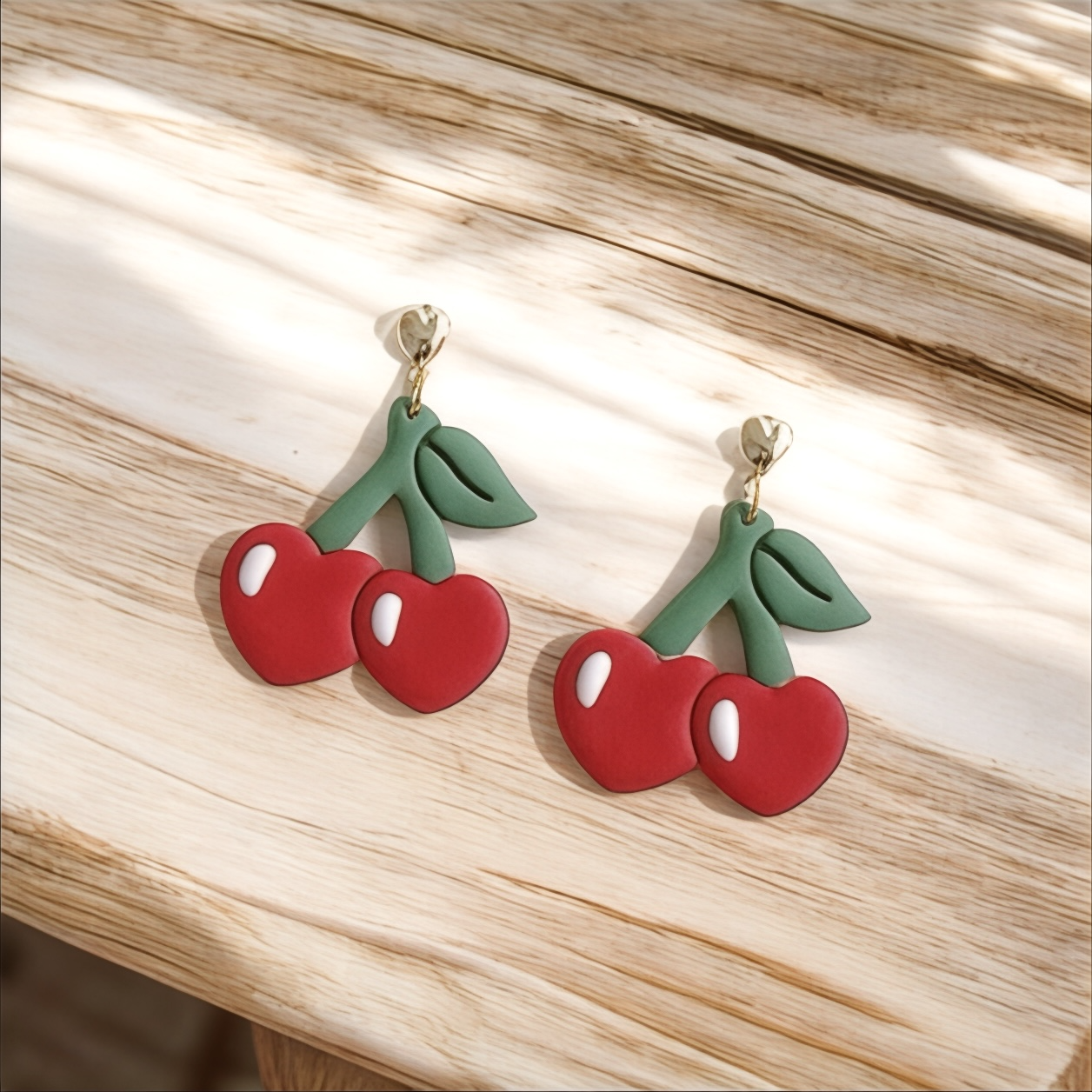 Cherries Valentine’s Day Clay Earrings