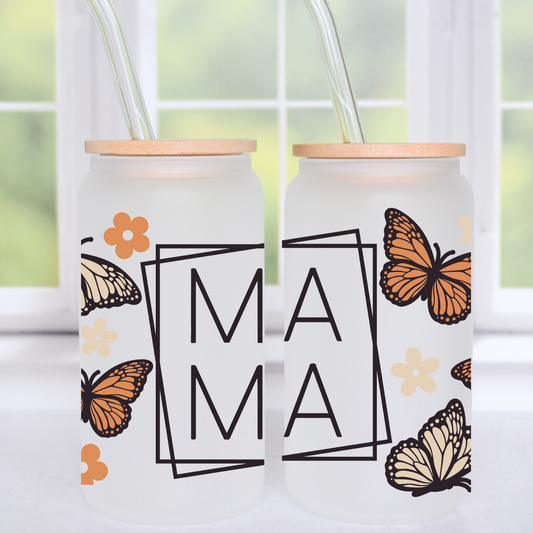 Mama Boho Butterflies Libbey Glass - 16oz