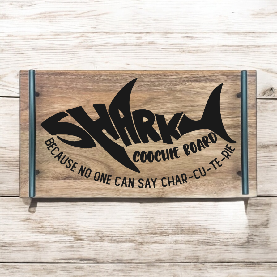 Shark-Coochie-Board Funny Engraved Charcuterie Serving Board