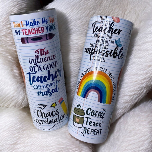 Teacher Sayings Tumbler - Stainless Steel 20oz