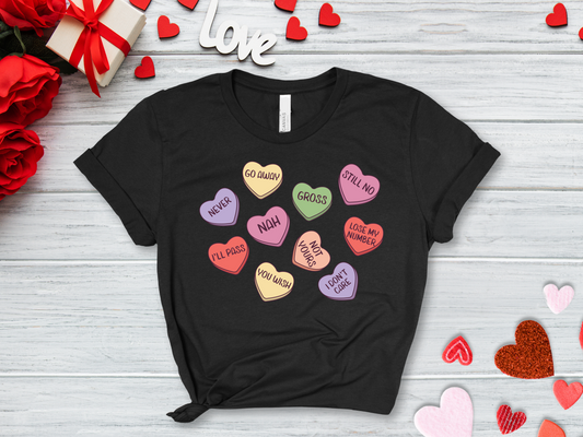 Anti-Valentine Conversation Heart Tee