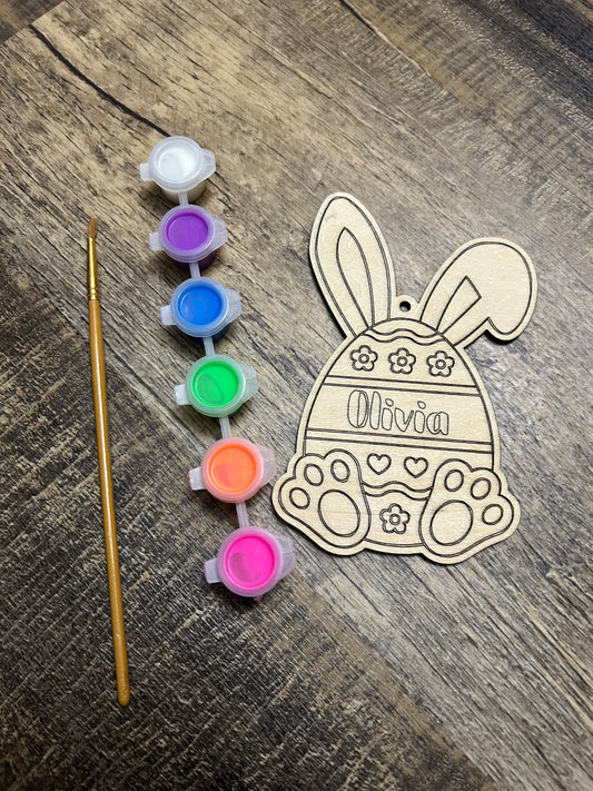 Personalized Easter Egg Bunny Coloring DIY Set