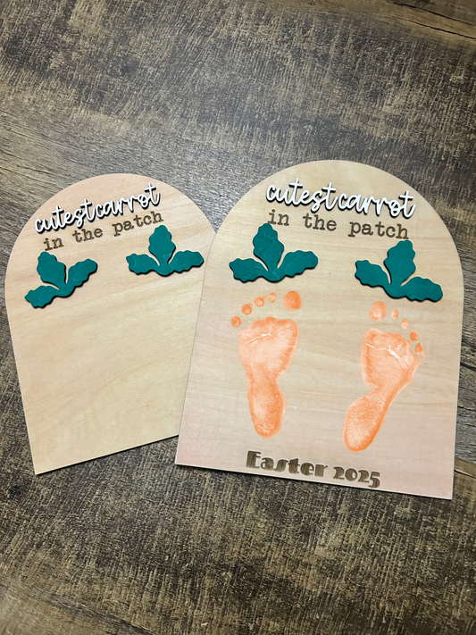 Cutest Carrot In The Patch Footprint Easter Sign DIY Craft