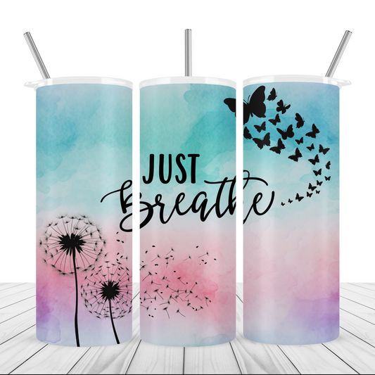 Just Breathe Tumbler - Stainless Steel 20oz