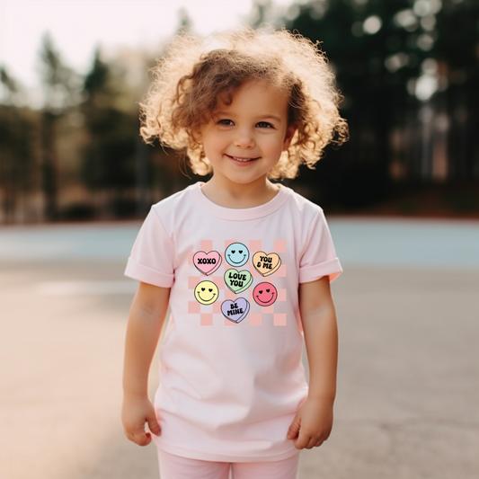 Kids’ Candy Hearts Tee (Pink)