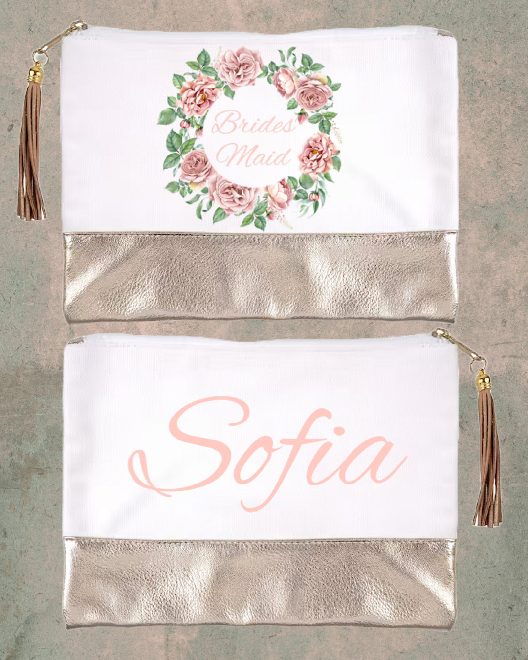 Personalized Bridal Party Makeup Bags