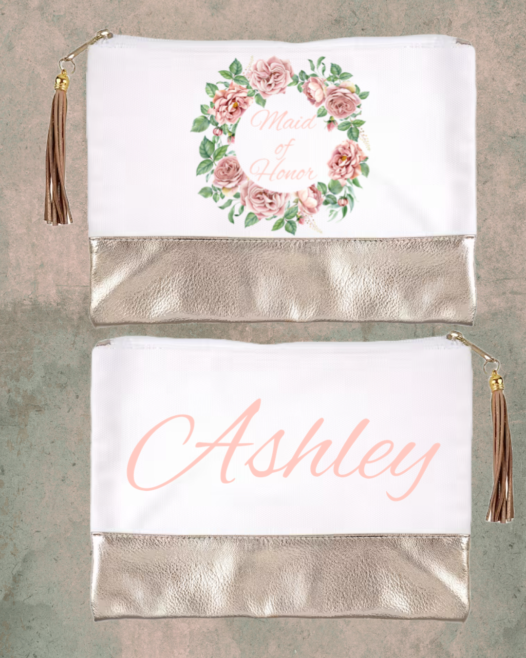 Personalized Bridal Party Makeup Bags