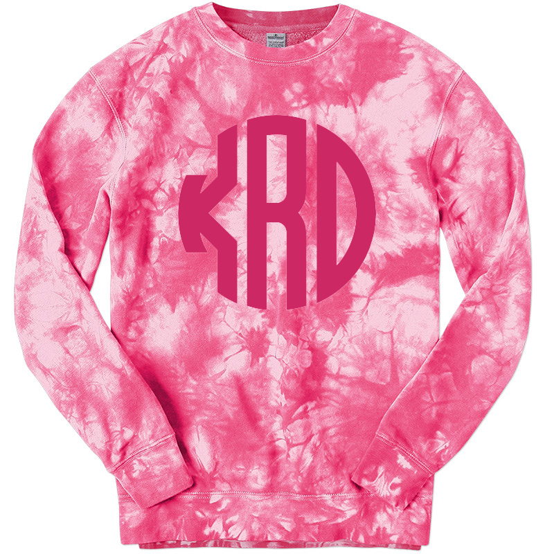 Monogram Tie Dye Pullover