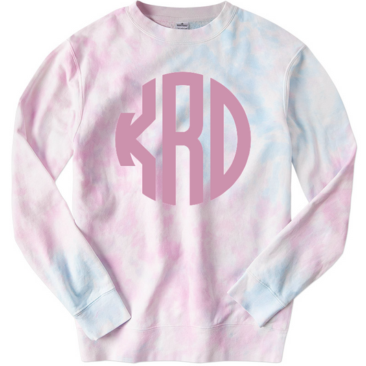 Monogram Tie Dye Pullover