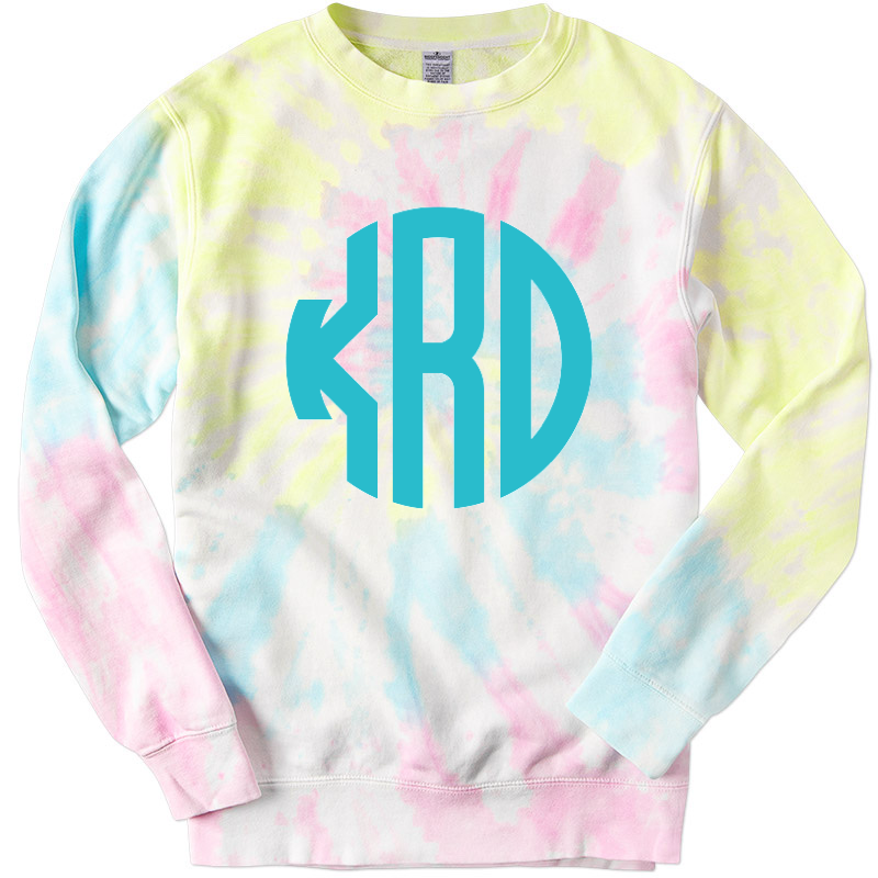 Monogram Tie Dye Pullover