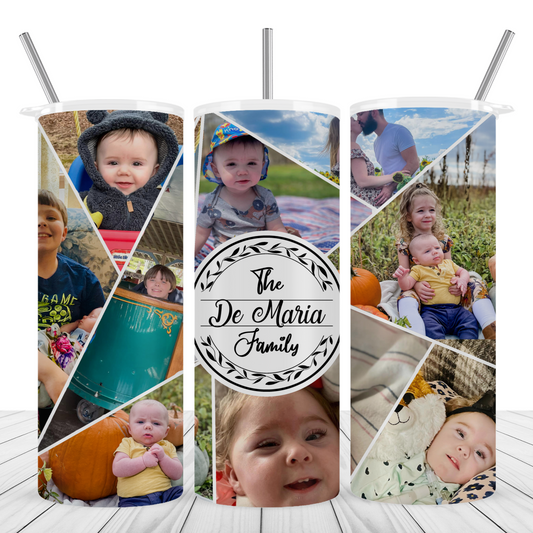 Photo Collage Tumbler with Monogram