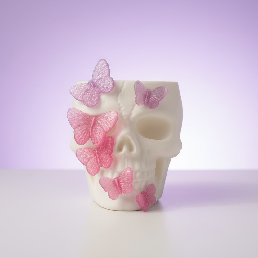 Butterfly Skull Small Planter