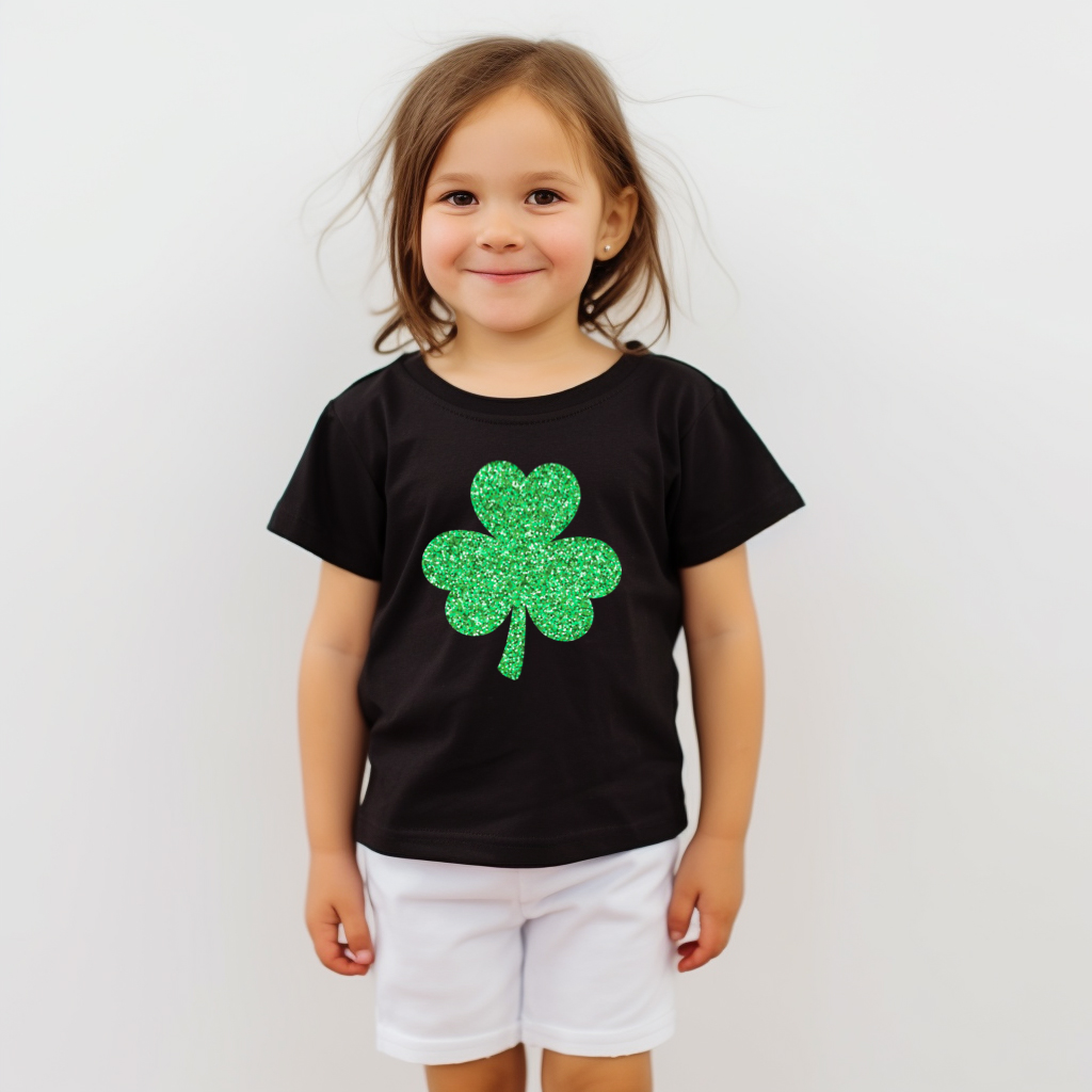 Glitter Shamrock Kids’ Tee