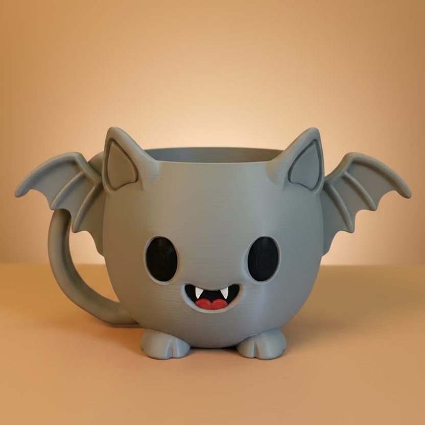 Cute Bat Ice Cream Pint Holder with Spoon Slot