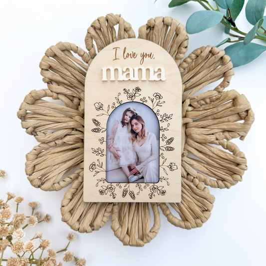Flower Photo Frame for Mom, Grandma, Aunt | Fridge Magnet Flower Photo Frame