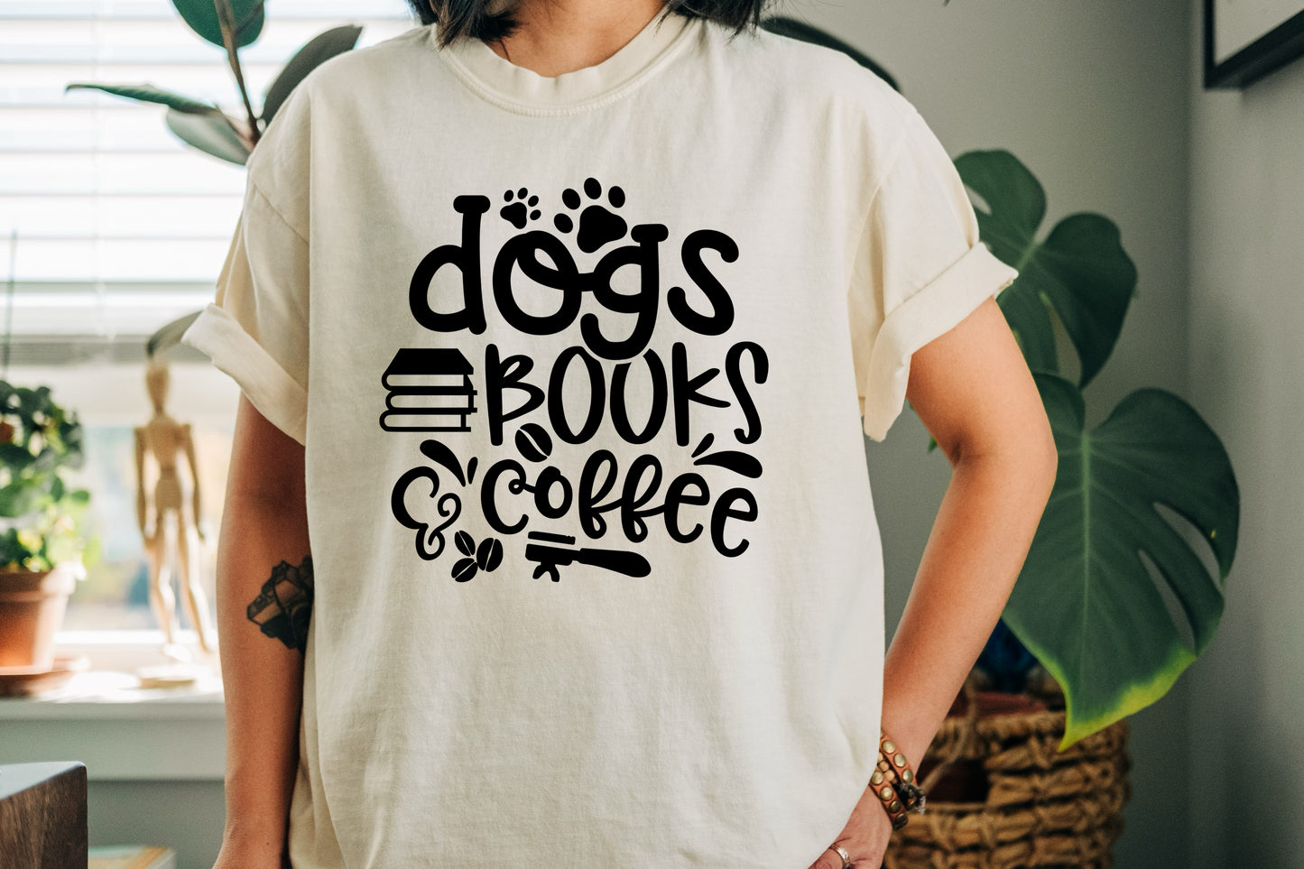 Dogs Books & Coffee Tee