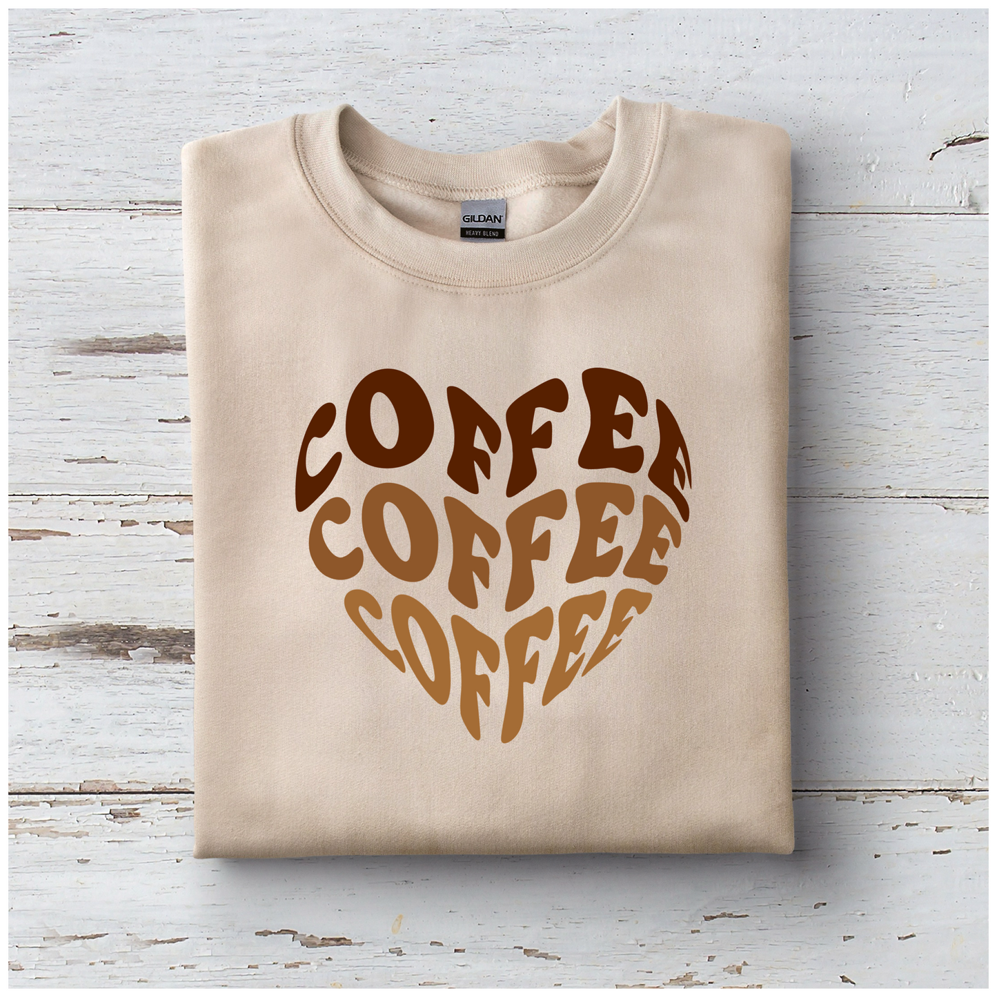 Coffee Colors Heart Pullover