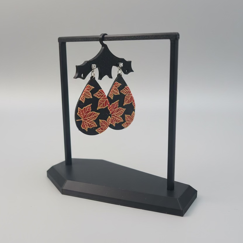 Coffin Earring Rack with Bat Hangers