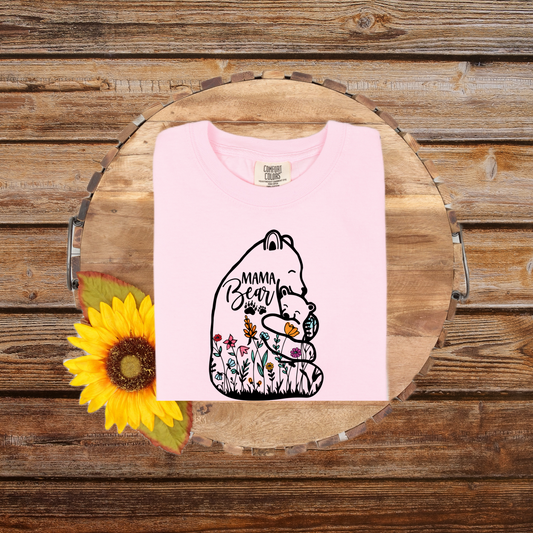 Floral Mama Bear w/ Cub Tee