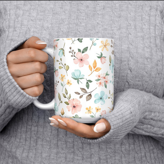 Dainty Floral Mug - 15oz