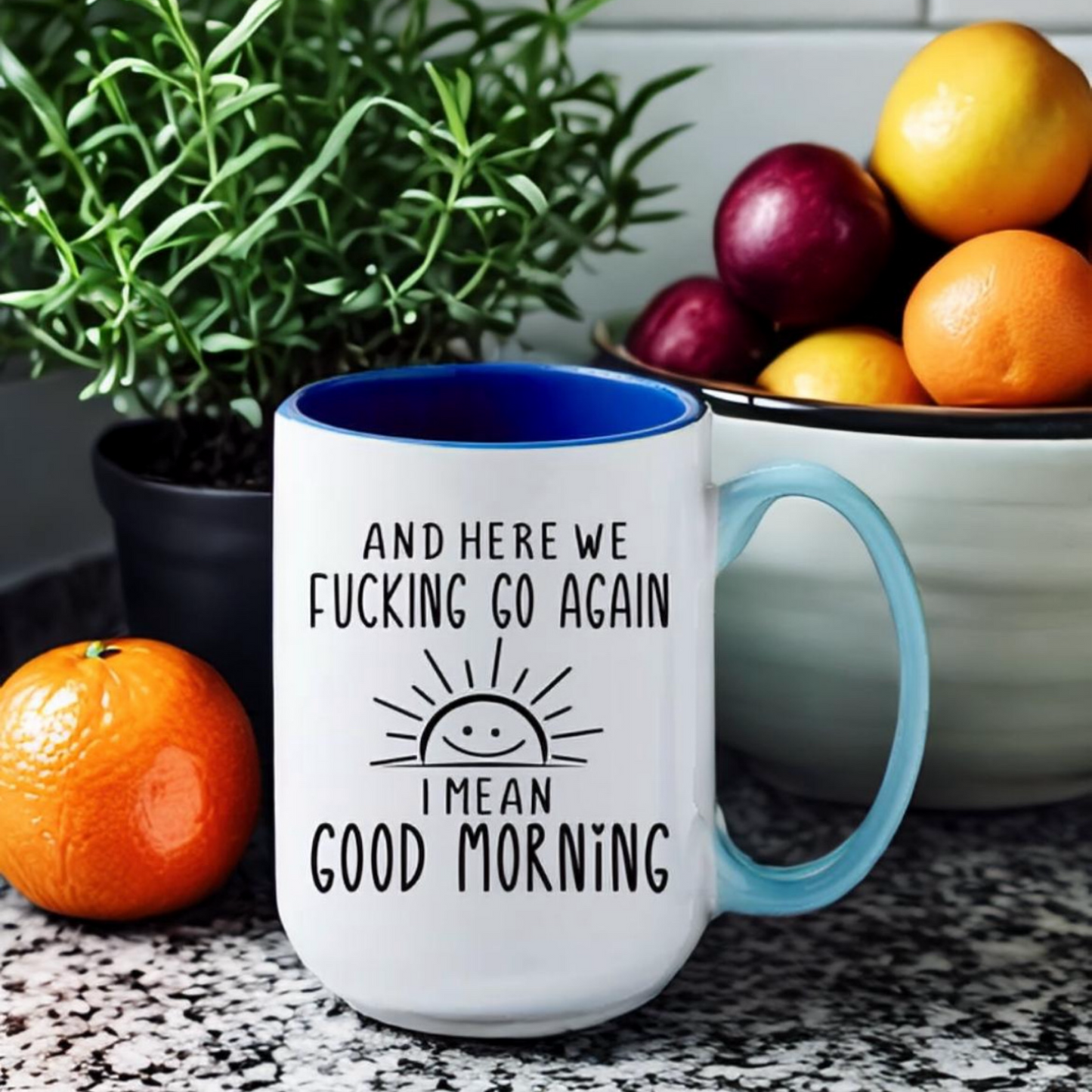 Here We Go F*cking Go Again Color Block Mug - 15oz