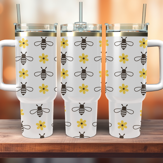 Bee & Daisy - 40oz Stainless Steel Tumbler