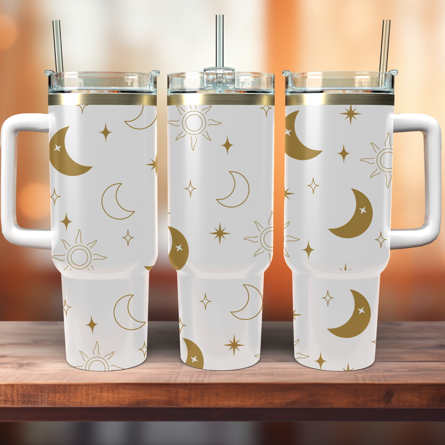 Celestial Sun Moon & Stars - 40oz Stainless Steel Tumbler