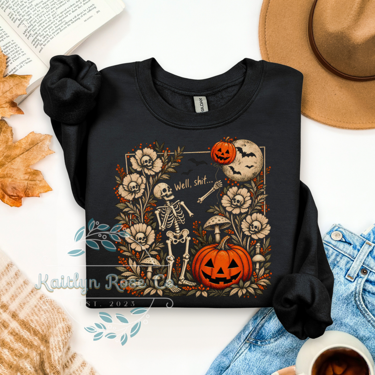Well Sh*t Funny Skeleton Balloon Pullover Sweatshirt