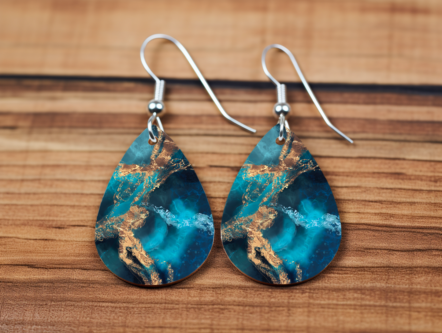 Blue & Gold Stone Inspired Earrings