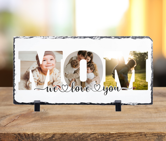 Mom Photo Slate with Stand - Skinny Rectangle